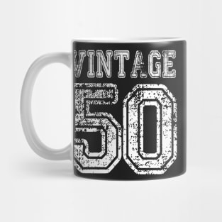 Vintage 50 2050 1950 T-shirt Birthday Gift Age Year Old Boy Girl Cute Funny Man Woman Jersey Style Mug